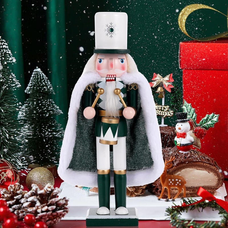 Tpudn Store Christmas Decorations Nutcracker,12 inch Wooden Traditional Nutcracker,Festive Collectible Christmas Ornament Gift for Family Friends (Drumsticks) - Image 2
